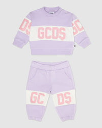 Baby Gcds Logo band Tracksuit: Unisex Hoodie and tracksuits Lilac | GCDS